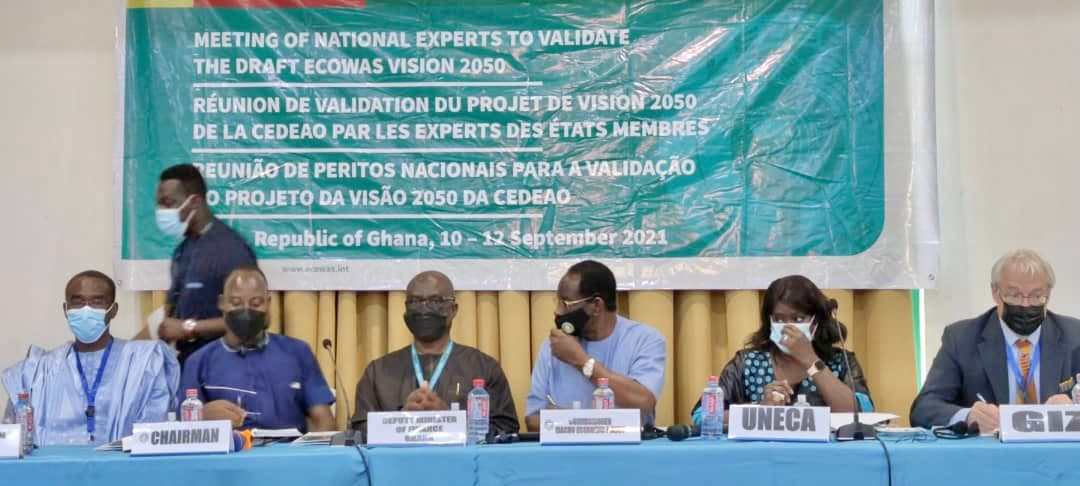 Réunion de validation du projet de vision 2050 par les expert des etats membres de la CEDAO, du 10 au 12 Septembre 2021, Accra/Ghana